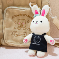 Porte-clés Lapin en Peluche Personnalisé avec Logo, Petite Poupée Lapin Rembourrée Douce, Cadeau Kawaii, Vente en Gros OEM, Animal en Peluche Lapin Réaliste