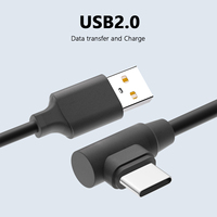 Câble USB Type-A vers Type-C 3 pieds (1M-5M) 3A Charge Rapide Câble Tressé à Angle Droit Blindage en Cuivre Pur pour Ordinateur, Écouteurs, Appareil Photo