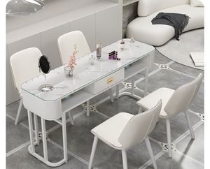 2026 Modern Luxury Professional Wood Manicure <b>Table</b> Top Dust Collector Drawers Durable Easy Clean Commercial <b>Nail</b> Salon Qumeng - Product Image 3