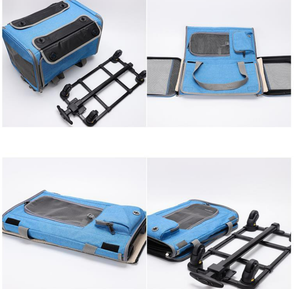 एयरलाइन ने पालतू पालतू यात्रा पालतू पशु ट्रॉली वाहक पोर्टेबल फोल्डिंग बिल्लियों पिल्लों की यात्रा - Product Image 4