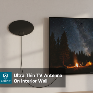 Antena de <span class=keywords><strong>TV</strong></span> Digital HD Antop DVBT-2 <span class=keywords><strong>para</strong></span> Interiores, Ultrafina, con Ganancia de 26-28dB, VHF/UHF, Múltiples Opciones de Montaje - Product Image 3