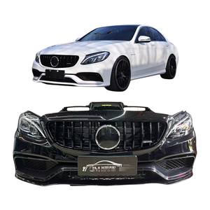 Pour Mercedes-Benz C63 <span class=keywords><strong>C63S</strong></span> AMG W205 – Ensemble de pare-chocs avant avec calandre et radiateur à visser, remplacement avec vis, ajustement universel - Product Image 6