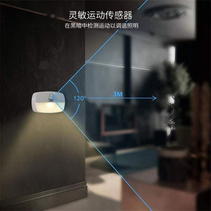 Piccolo quadrato di plastica forma AA batteria PIR interno LED sensore di movimento luce notturna da parete per camera da letto lampada interna - Product Image 5