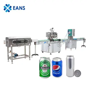 Small automatic carbonated drinks beer beverage can washing filling and seaming machine line