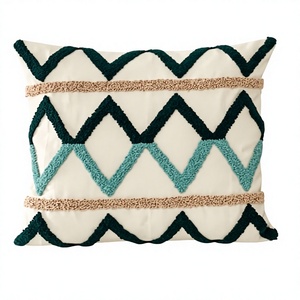 Luxury Tufted Designer Vintage Boho Floral Geometric Cotton Handwoven Removable Washable Decorative Throw Pillow Cover Zipper - Product Image 1