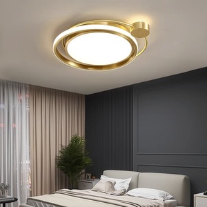 Lustre LED Minimaliste Moderne en Acrylique et Cuivre, Design Créatif et Élégant, Style Nordique, Idéal pour Chambre Principale et Bureau - Product Image 3