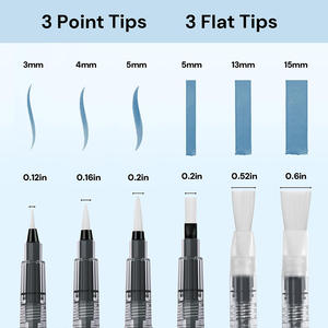 Panwenbo Lot de 6 stylos pinceaux à eau rechargeables anti-fuite stylos à peinture rechargeables stylo pinceau à eau pour <span class=keywords><strong>Aquarelle</strong></span> Gouache - Product Image 2