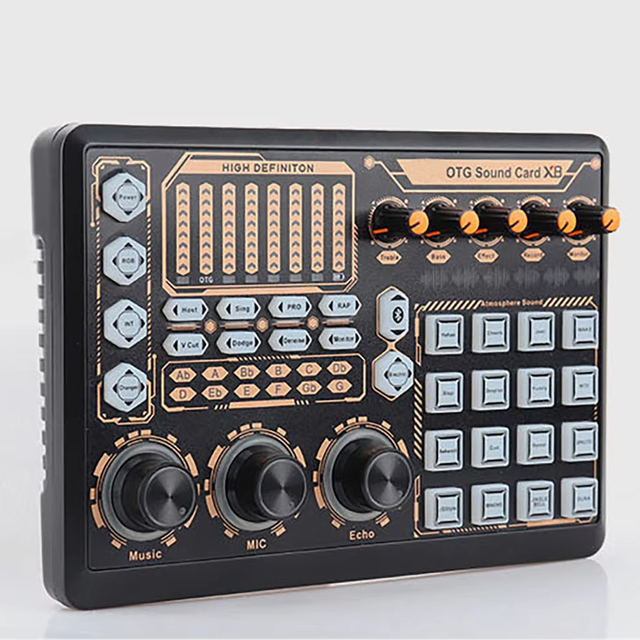 GAX-X8 High Quality Adjustable Studio Microphone Usb Sound Card Use for Game Live Sound Card Mixer Live Streaming