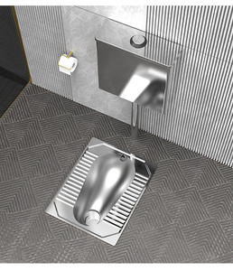 WC à la turque sur mesure en acier inoxydable 304, anti-odeur, design moderne et épuré, à poser au sol, pour écoles et centres de rétention - Product Image 5