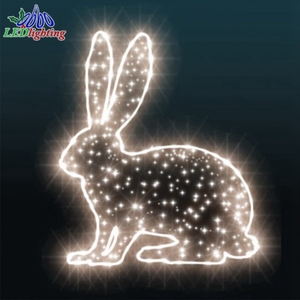 ไฟรูปกระต่าย3D ไฟตกแต่งลวดลายกระต่ายอีสเตอร์เชิงพาณิชย์ไฟวันหยุดกลางแจ้ง - Product Image 3