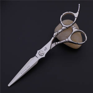 กรรไกรตัดผมมืออาชีพซูโจว 440C สแตนเลสสตีล ใบมีดแบน ด้ามยาว สำหรับช่างทำผม - Product Image 5