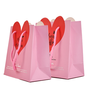 Commercio all'ingrosso di lusso personalizzato logo rosa scarpe boutique regalo shopping di carta cartone sacchetti di imballaggio con manico per il <span class=keywords><strong>negozio</strong></span> di compleanni - Product Image 1