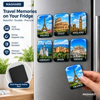 Aimant de réfrigérateur touristique avec motifs paysagers et artistiques, idéal pour les boutiques de souvenirs et la collection de souvenirs de destination
