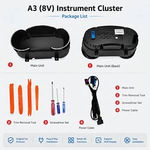 Nouvel ensemble d'instruments numériques professionnels de 10,25 pouces pour <span class=keywords><strong>Audi</strong></span> <span class=keywords><strong>A3</strong></span> S3 RS3 8V 2012-2020 – Boîtier de mise à niveau du tableau de bord LCD et du compteur de vitesse - Product Image 6