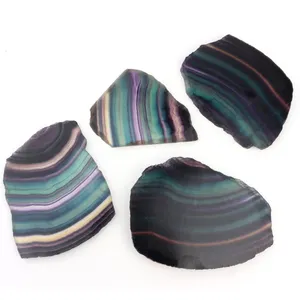 natural healing crystal stones rainbow fluorite crystal carving slice for home decoration