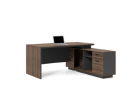 Ensemble de bureau et de chaise de direction en bois en forme de L, mobilier de bureau classique, bureaux de mobilier de bureau