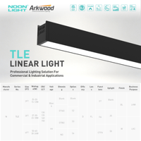 Suspension LED linéaire modulaire 4FT 50W 6250lm, CCT réglable, dimmable 0-10V pour grands bureaux