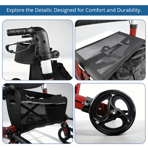 Andador con Ruedas <span class=keywords><strong>de</strong></span> Aluminio para Personas Mayores, Plegable, Ligero, Ayuda para la Movilidad, OEM ODM, Estable, Seguro, Altura Ajustable, Andador Médico - Product Image 5