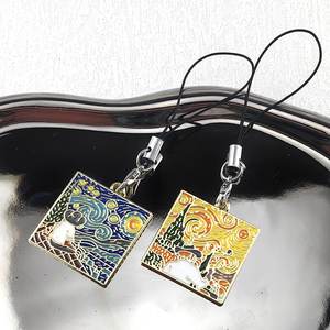 Nuit étoilée et cri Art peinture à l'huile porte-clés mondialement célèbre Gogh et <span class=keywords><strong>Munch</strong></span> alliage sac breloque Badge - Product Image 5