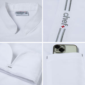 Fast Food <span class=keywords><strong>pizzerie</strong></span> da Chef camicia estiva Short Hotel Chef Unisex personale ristorante abbigliamento da Chef uniforme - Product Image 4