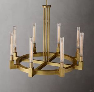 Tube de verre tout cuivre Lampe minimaliste Salle à manger Projecteur moderne Maison Salon Chambre Bureau Cannele Lustre rond 36 - Product Image 4
