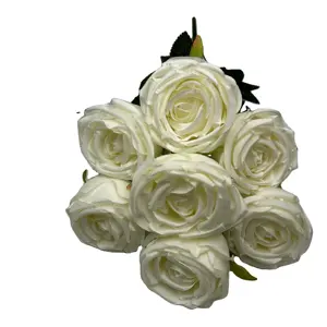 JH Factory Imperial Rose Ensemble: Lifelike Artificial Seven-Head Floral Beauty