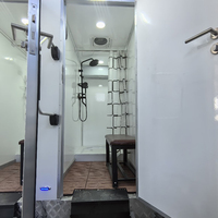 Remorque de toilettes portable de luxe à 4 postes, personnalisable, tout-terrain, pour usage scolaire et hospitalier, modèle 2025