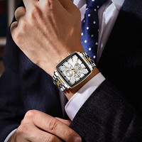 Jam Tangan Pria POEDAGAR 866 Bisnis Mewah, Jarum Bercahaya, Fashion Quartz, Tali Baja Anti Karat, Tahan Air, Reloj Montre