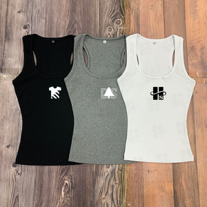 Tops Deportivos de Algodón Acanalado para Mujer, sin Mangas, Tejidos, Ajustados, con Bordado Personalizado de Alta Calidad al por Mayor - Product Image 4