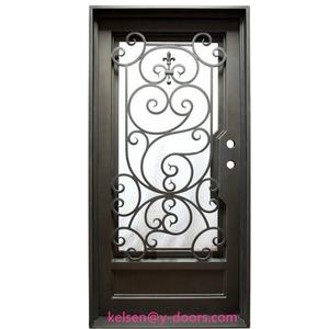Quadratische Top Bestseller <span class=keywords><strong>Design</strong></span> elegante Schmiedeeisen einzelne Eingangstür - Product Image 1