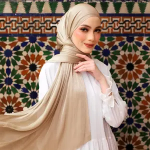 החדש מגיעים נשים malaysia אופנה ארוכה המוסלמי רגיל plopping נצנצים צמרמורת משי חיג 'אב משי