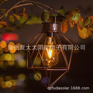 โคมไฟสวนพลังงานแสงอาทิตย์ LED สำหรับแขวนกลางแจ้ง โคมไฟเหล็กกันน้ำ 12V DC พร้อมแบตเตอรี่ รับประกัน 2 ปี - Product Image 3