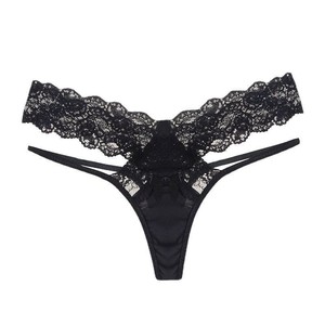 Tangas sexys de estilo europeo y americano, ropa interior femenina de talle bajo, triangulares, con aberturas, de encaje transpirable, a la moda y sexys. - Product Image 2