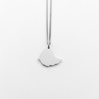 Carte de l'Éthiopie Pendentif Colliers Plaqué Or 18K Carte de l'Éthiopie Collier Bijoux de l'Éthiopie Joyeria Fina Acier Inoxydable De Chine
