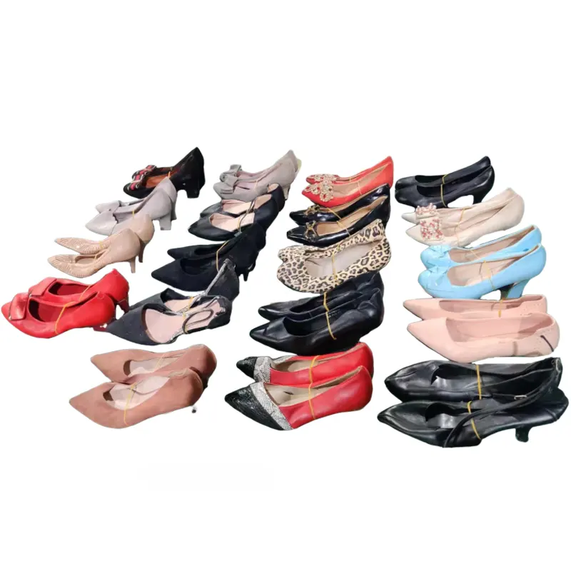 Scarpe di seconda mano all'ingrosso di alta qualità per scarpe usate da donna con tacchi alti