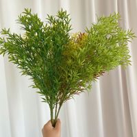 Branche longue de feuilles de Nandina artificielles multi-tons, fausse verdure, style Wabi Sabi, pour vase de table, vente en gros