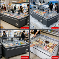 Congeladores de Ilha para Exposição em Supermercados para Carnes