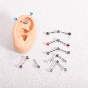 YW nuevo diseño G23 titanio dos vías bola móvil girar pendientes espiral cuerpo Piercing joyería 1, 6X14MM tamaño al por mayor - Product Image 5