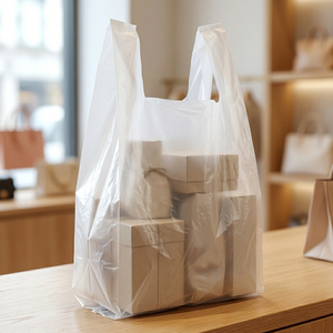 Bolsas de Plástico Gruesas Premium Tipo Camiseta para Empaque, Bolsas de Compras al por Menor con Logotipos para Regalos y Ropa - Product Image 2