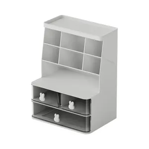 Пластиковый белый косой внутренний 6 сеток для домашнего офиса, художественные принадлежности, настольная коробка для хранения, держатель для карандашей