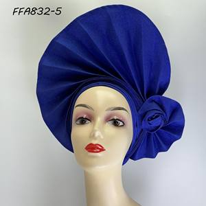 Auto <span class=keywords><strong>Gele</strong></span> déjà noué, foulard africain prêt à porter <span class=keywords><strong>Aso</strong></span> <span class=keywords><strong>Oke</strong></span> du Nigéria pour mariage traditionnel, bonnet <span class=keywords><strong>Aso</strong></span> <span class=keywords><strong>Oke</strong></span> pour femmes, foulards pour la tête - Product Image 5
