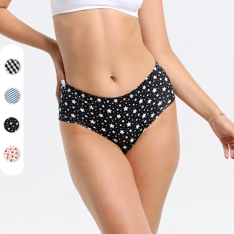 Wholesale Female Comfortable Luxury Underwear Geo Pattern Letter Print Set Manufacturer Polyester Spandex Women's Panties
