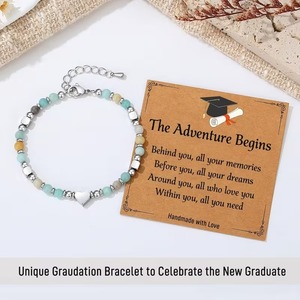 Girls Inspirational Graduation Gift Crystal Beaded <b>Bracelets</b> Graduation Beaded Colorful <b>Gemstone</b> <b>Bracelet</b> - Product Image 2