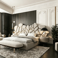 Lit en cuir italien de taille king-size fascinant, fabriqué en Chine, répondant aux besoins des designers et des concessionnaires de projets