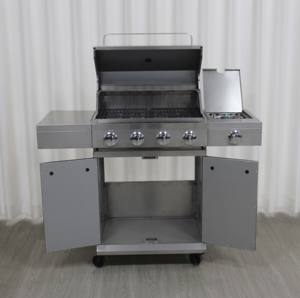 Gril à gaz autoportant à 4 brûleurs en acier inoxydable avec brûleur latéral et armoire pour <span class=keywords><strong>barbecue</strong></span> et cuisine en plein air - Product Image 2