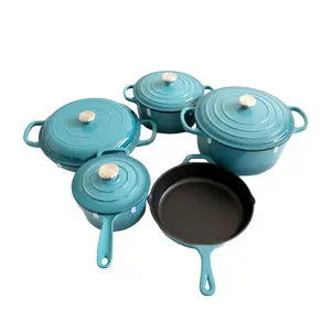 Cast Iron Enamel Nonstick Pan Set Soup Pot Frying Pan Set T Gas Stove Induction Cooker Universal