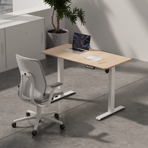 Electric Standing Desk <strong>Adjustable</strong> <strong>Height</strong> Sit Stand Home Office Desks Computer Workstation PC Work <strong>Table</strong> Wood Board Metal Frame - Product Image 1