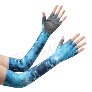 Customized Fishing Sleeves Outdoor Summer <b>Thin</b> Sun protection Cycling Sports Cycling <b>Gloves</b> Ice Silk Non-slip Half Finger - Product Image 1