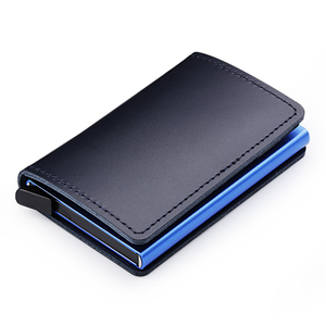 Real Leather RFID Blocking Card Box Credit Card Bank Card Slim Wallet Portable Pouch Holder For Christmas Promotional Gifts