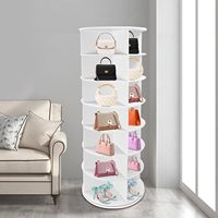 Meuble de rangement multifonctionnel moderne à 7 niveaux, rotatif à 360 degrés, en PVC, pour l'entrée